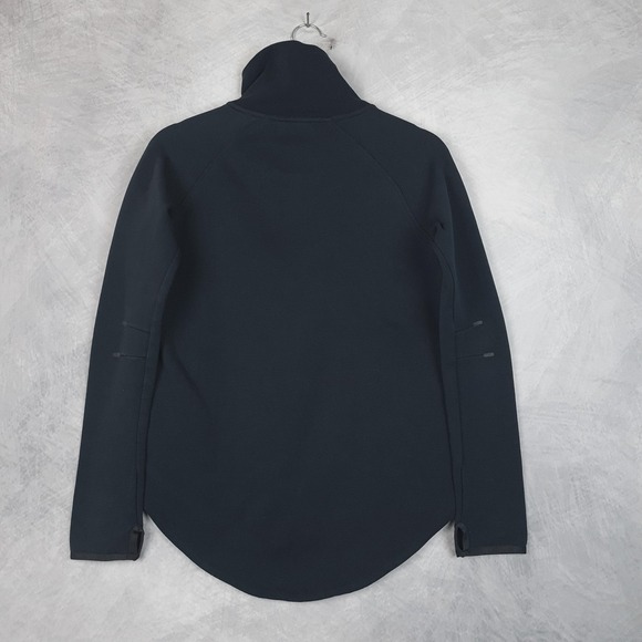 Nike Tech Fleece Half Zip Sweatshirt Womens Small Black Running Top Thumb Hole - Picture 7 of 16